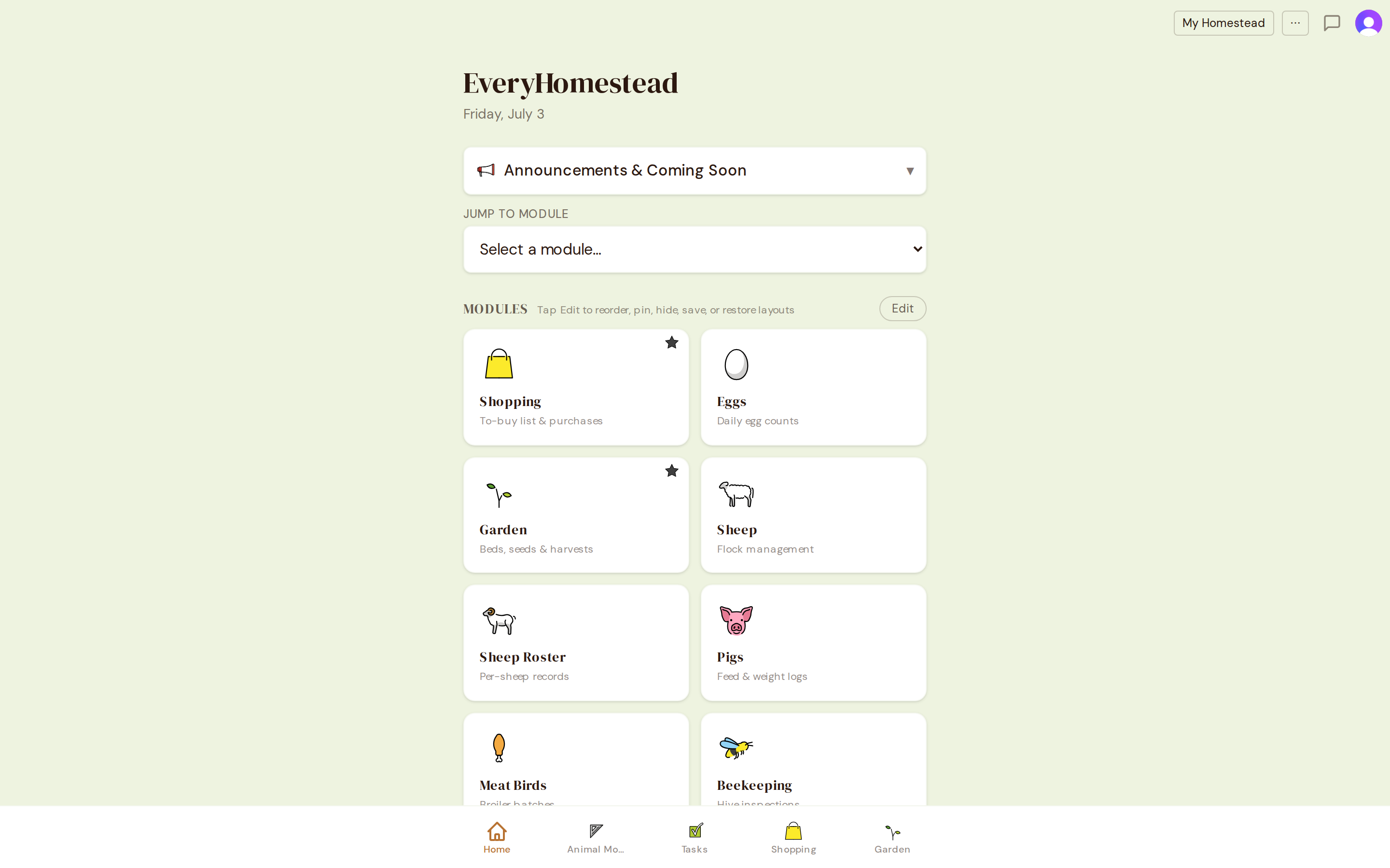 EveryHomestead on desktop and phone